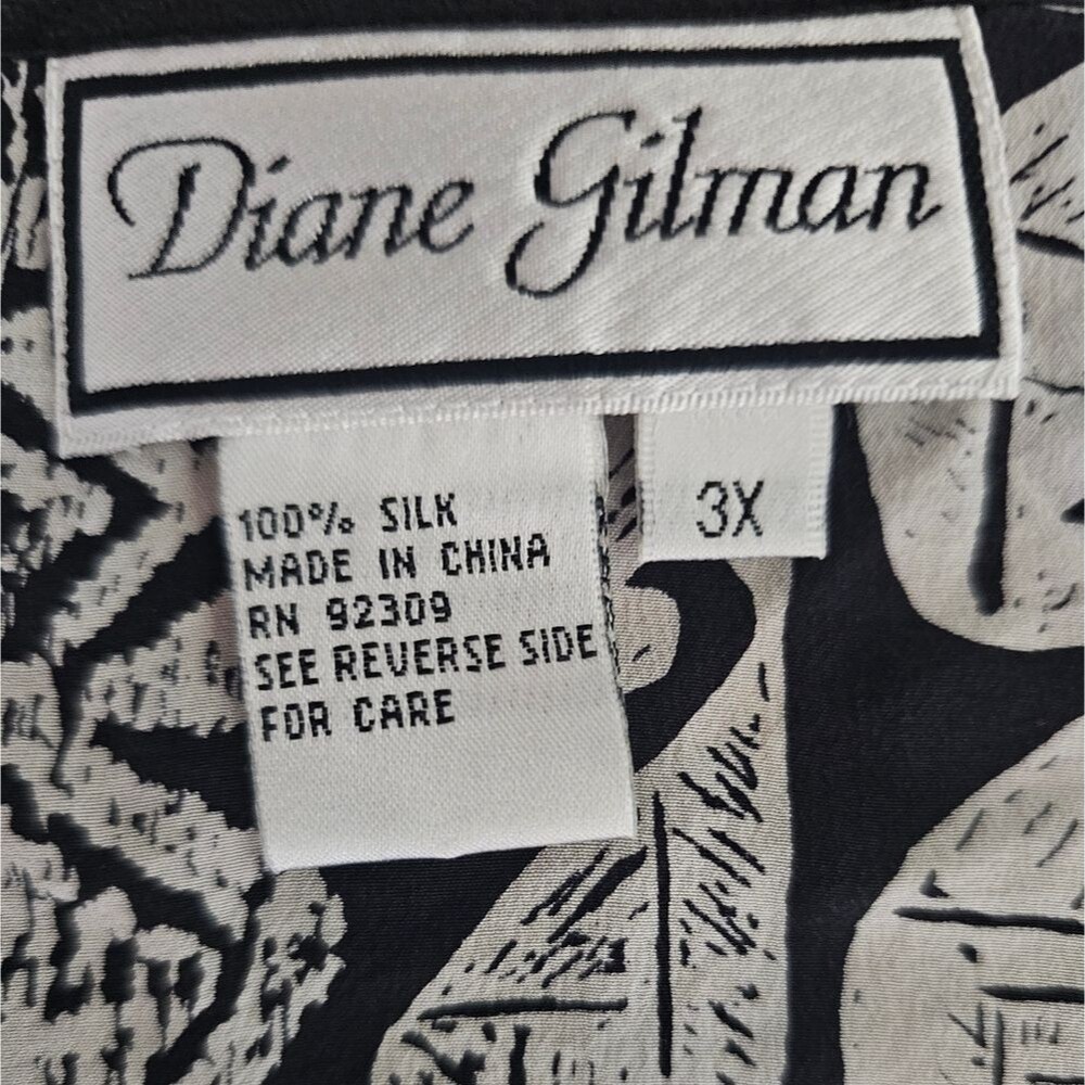Diane Gilman 100% Silk Sleeveless Blouse Women’s Plus 3X Boho Artsy Vacation - Picture 5 of 11